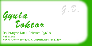 gyula doktor business card